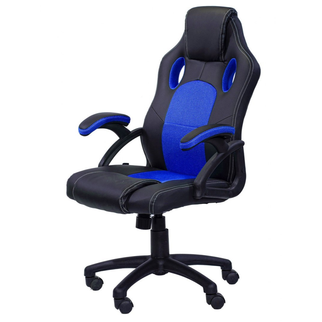 fotel gamingowy niebiesko czarny